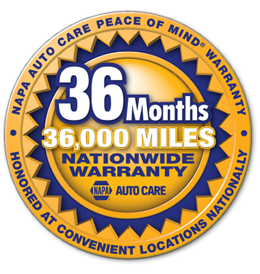 3 YEARS / 36,000 MILES
NAPA NATIONWIDE WARRANTY | Right Way Auto Air & Repair