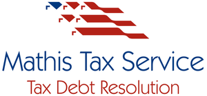 the logo for mathis tax service tax debt resolution