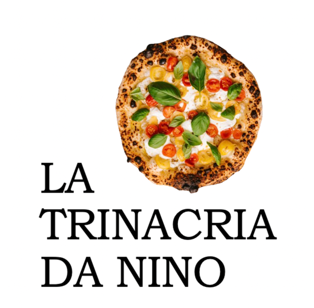 La trinacria da nino-Logo mit einer Pizza in der Mitte
