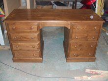 Wooden table with drawers
