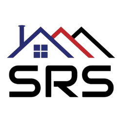 a logo for a company called srs with a house on the roof