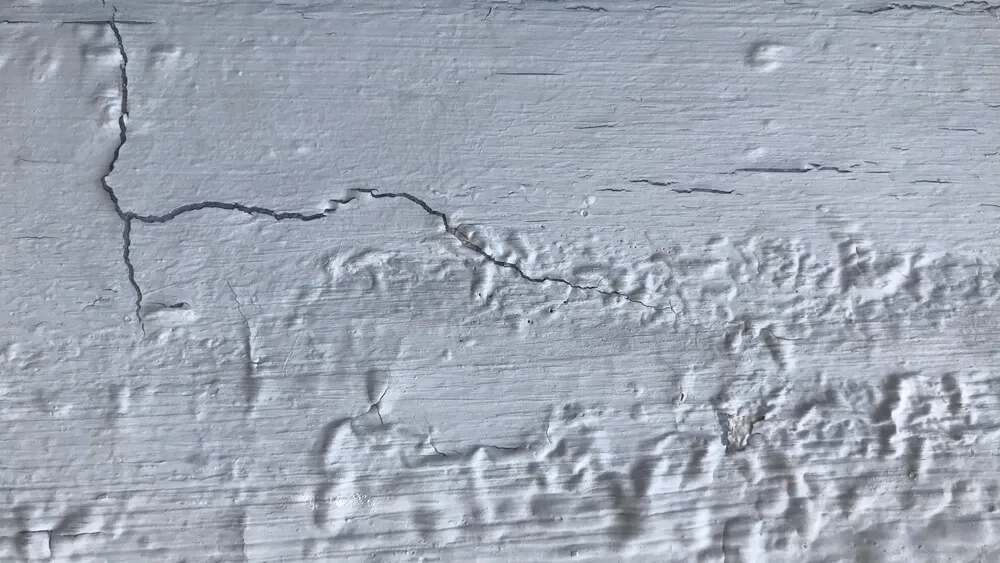 wall that is swollen from water damage
