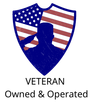 a logo for a veteran owned and operated company