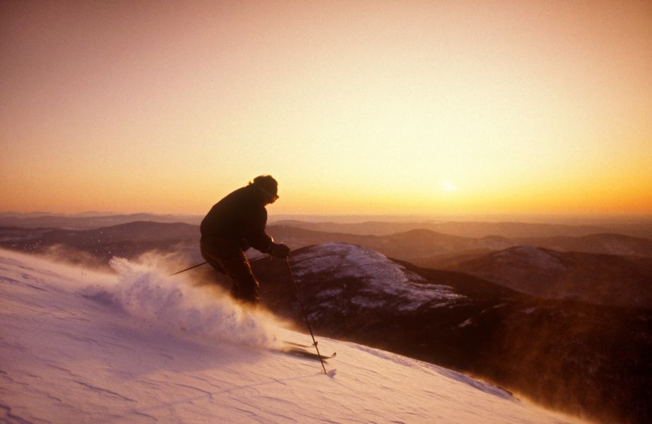 man skiing