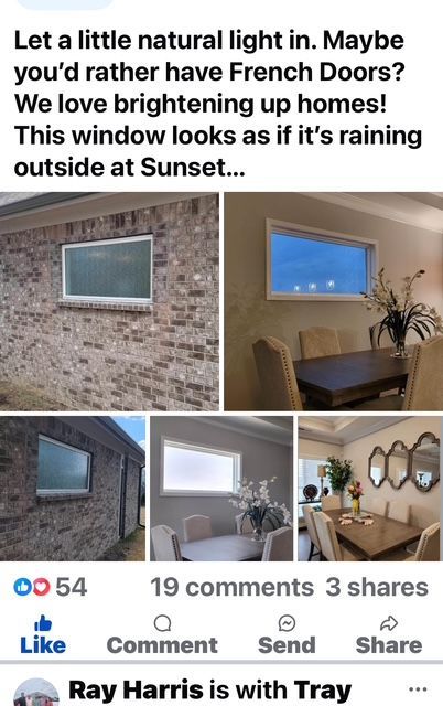 A picture of a house with the words let a little natural light in maybe you 'd rather have french doors