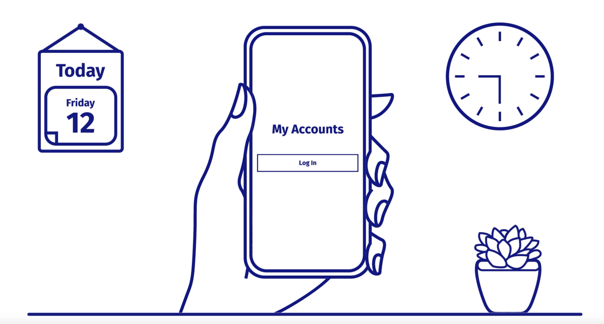 Hand holding phone showing 