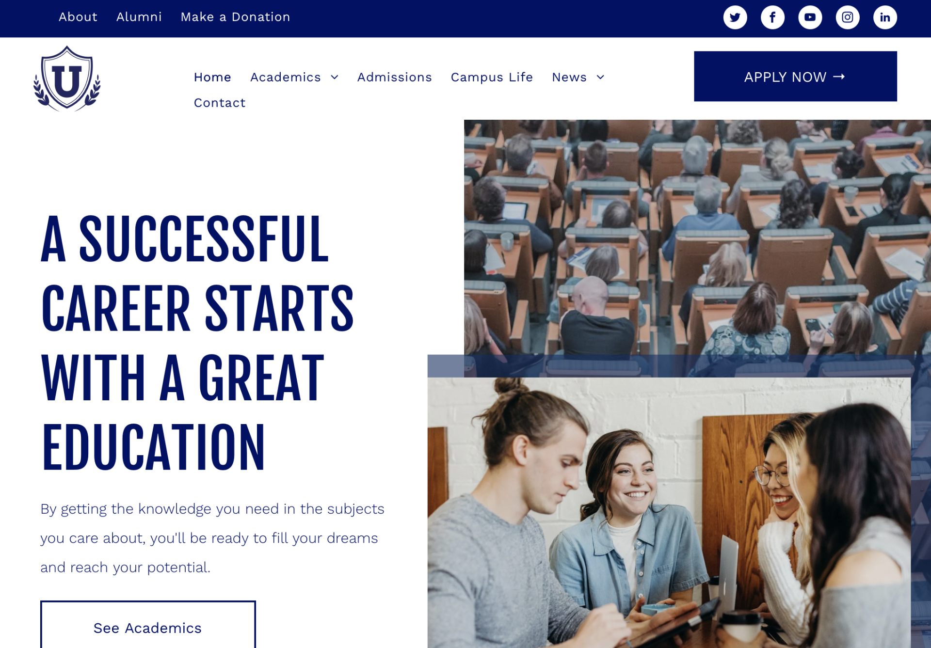 A successful career starts with a great education.