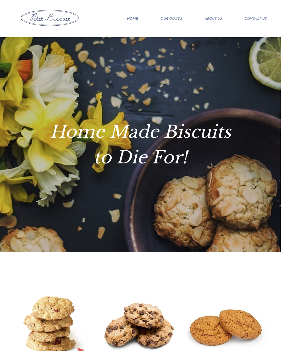 A website for home made biscuits to die for