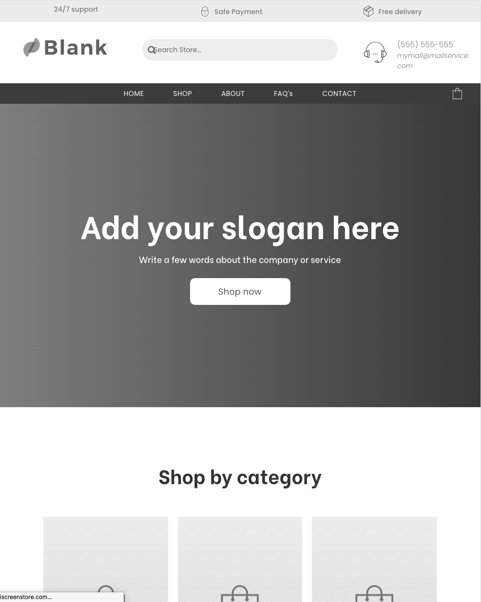 A screenshot of a website that says add your slogan here