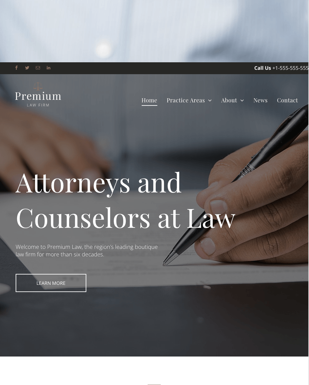 A website for attorneys and counselors at law