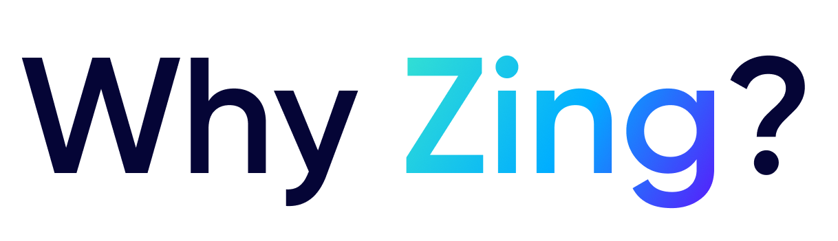 The word why zing is on a white background