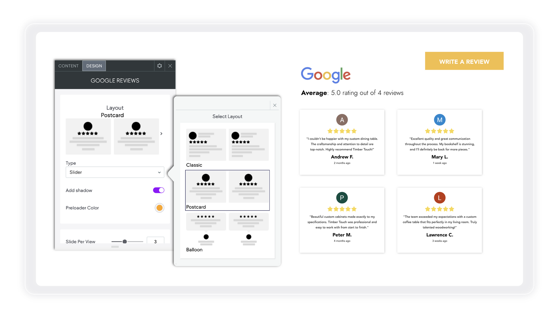 A screenshot of a google review page and a screenshot of a google review page.