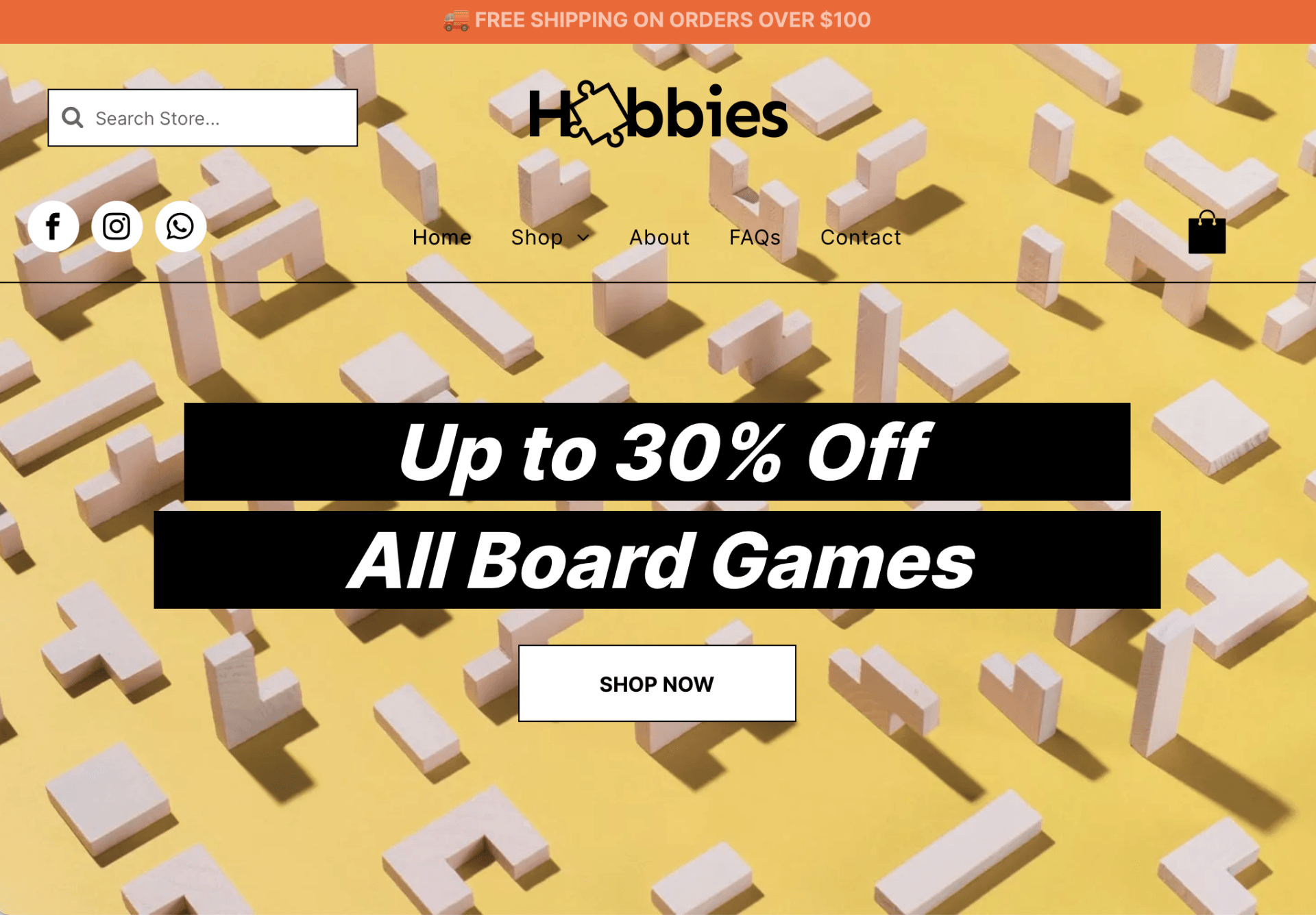 The website for hobbies offers up to 30 % off all board games.