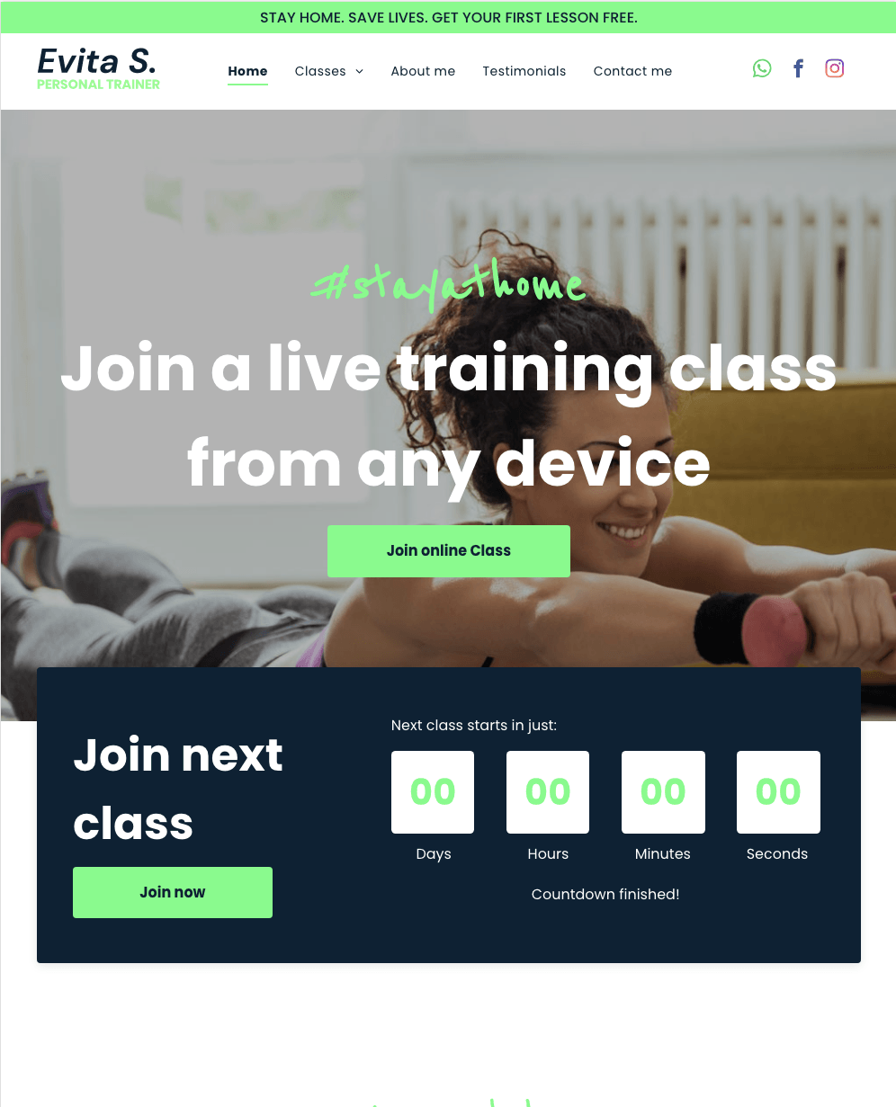 A screenshot of a website that says join a live training class from any device