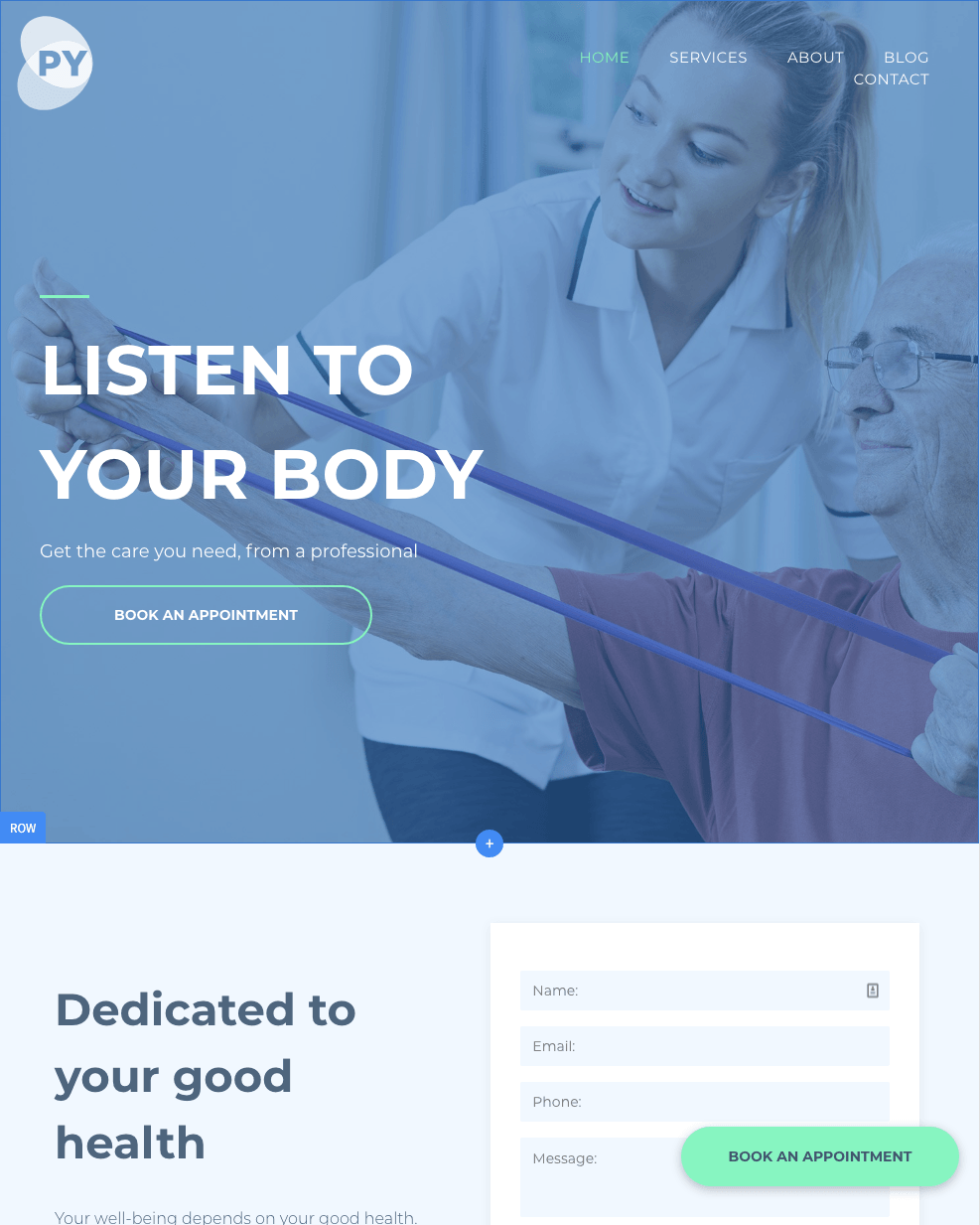 A website that says listen to your body dedicated to your good health