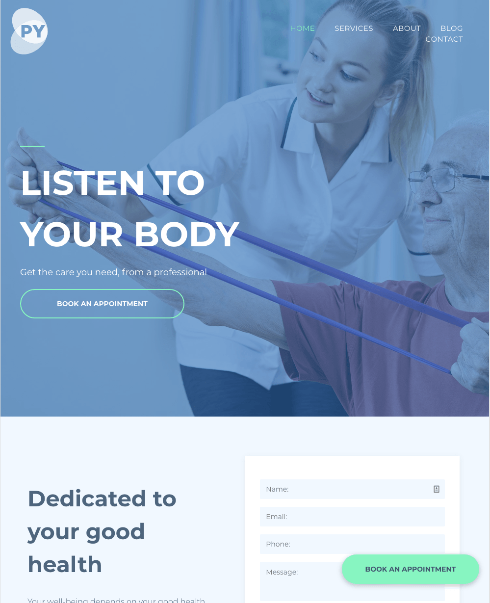A website that says listen to your body dedicated to your good health