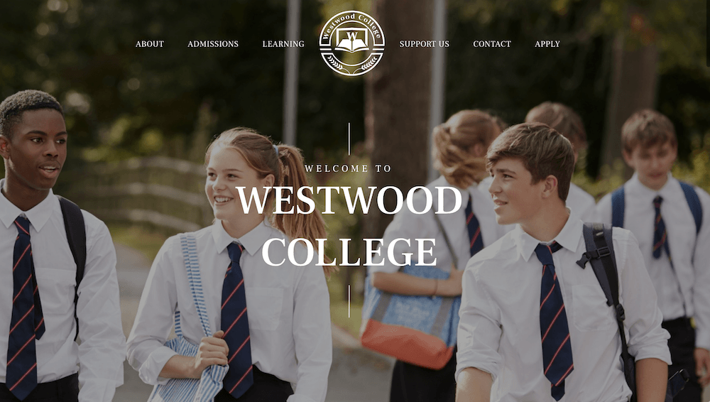 A group of students are walking down a street.