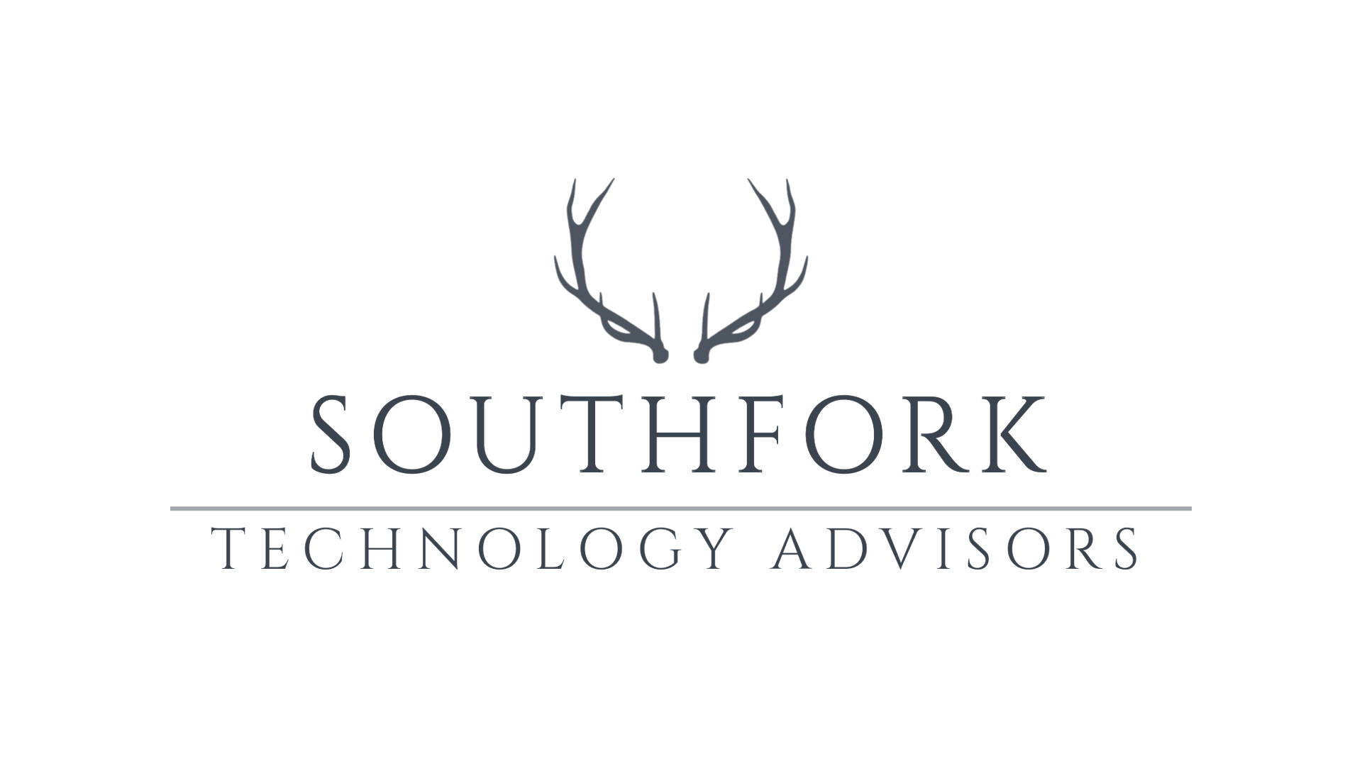 The logo for southfork technology advisors has antlers on it.