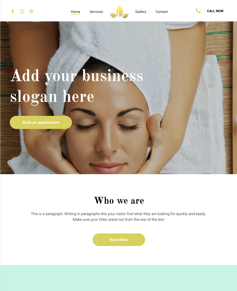 A woman with a towel wrapped around her head is getting a massage.