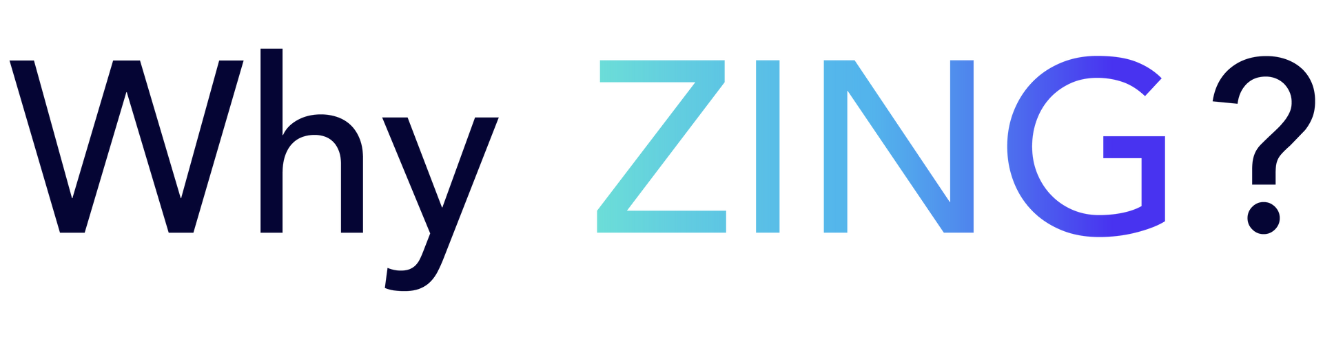 The word why zing is on a white background