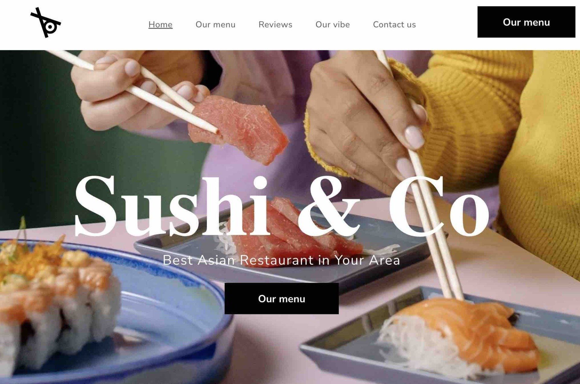A screenshot of the website for sushi & co , a fast asian restaurant in your area.