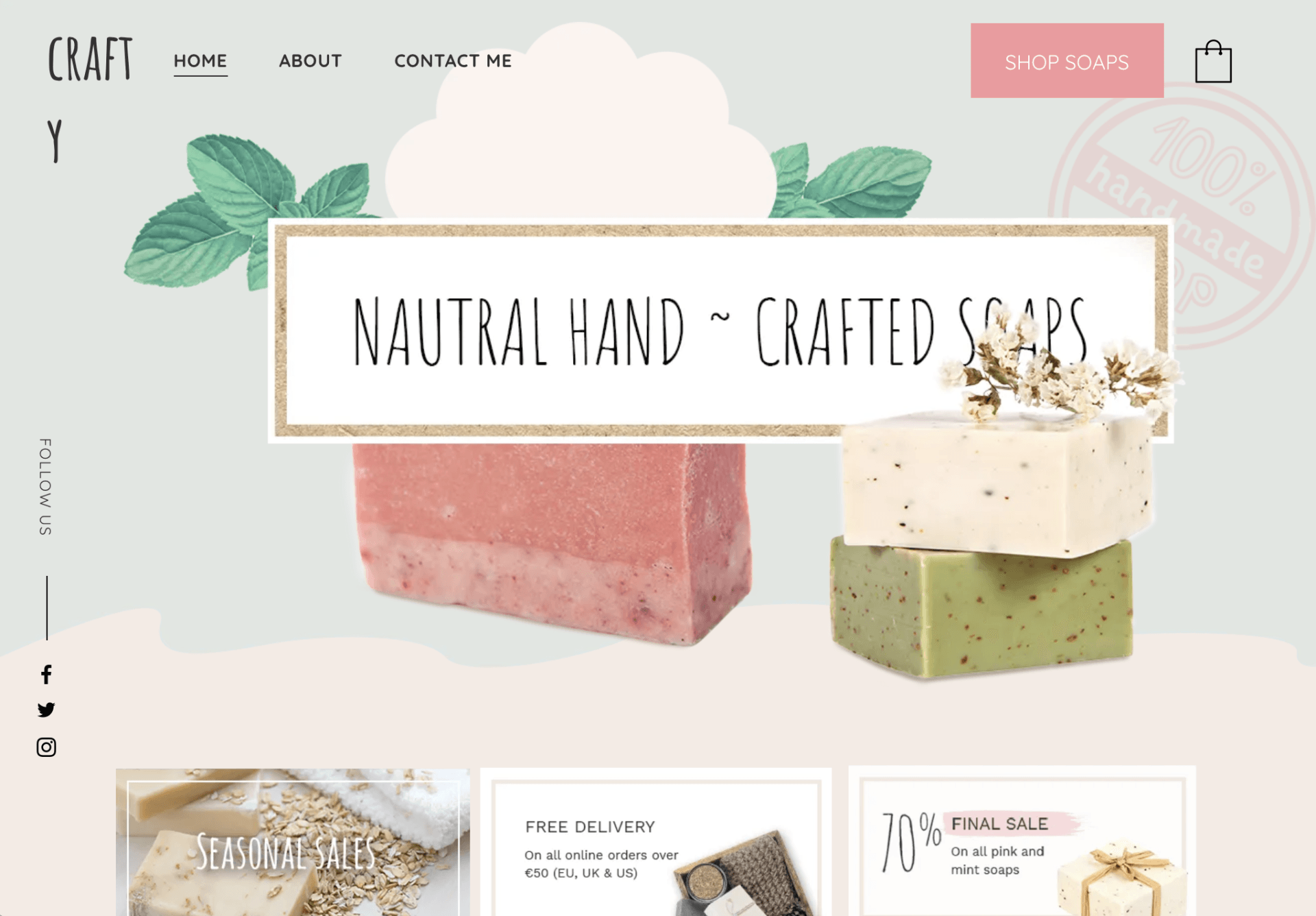 A website for craft nautical hand crafted soaps