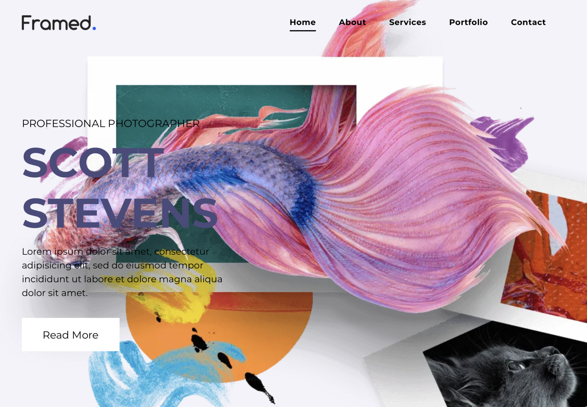 A website for scott stevens with a fish on it