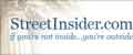 A close up of a street insider.com logo