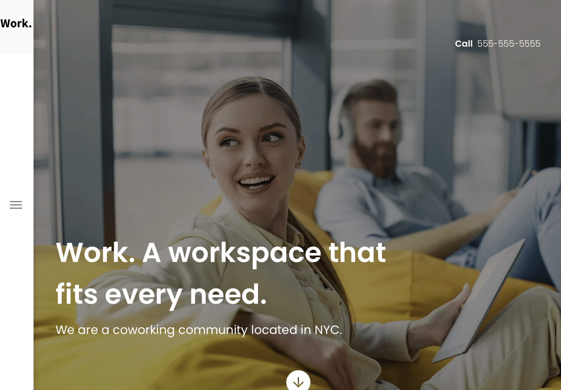 A woman is sitting on a bean bag chair with a laptop.