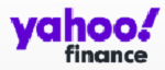 A purple yahoo finance logo on a white background