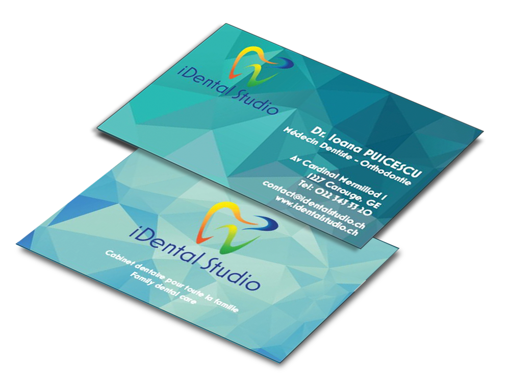 two business cards from the idental studio