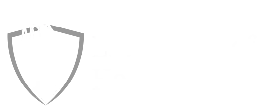 A silver outline of a shield shape on a white background.