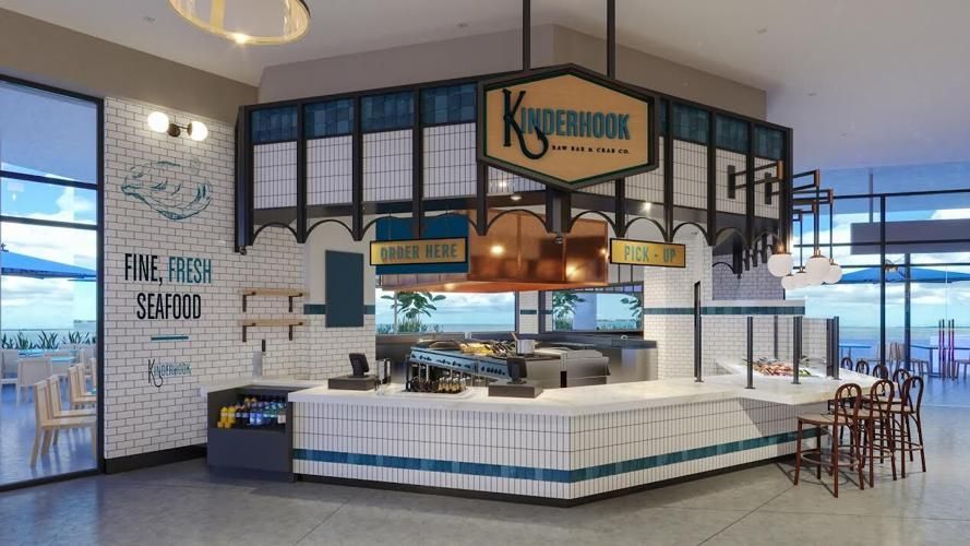 An artist 's impression of a seafood restaurant.