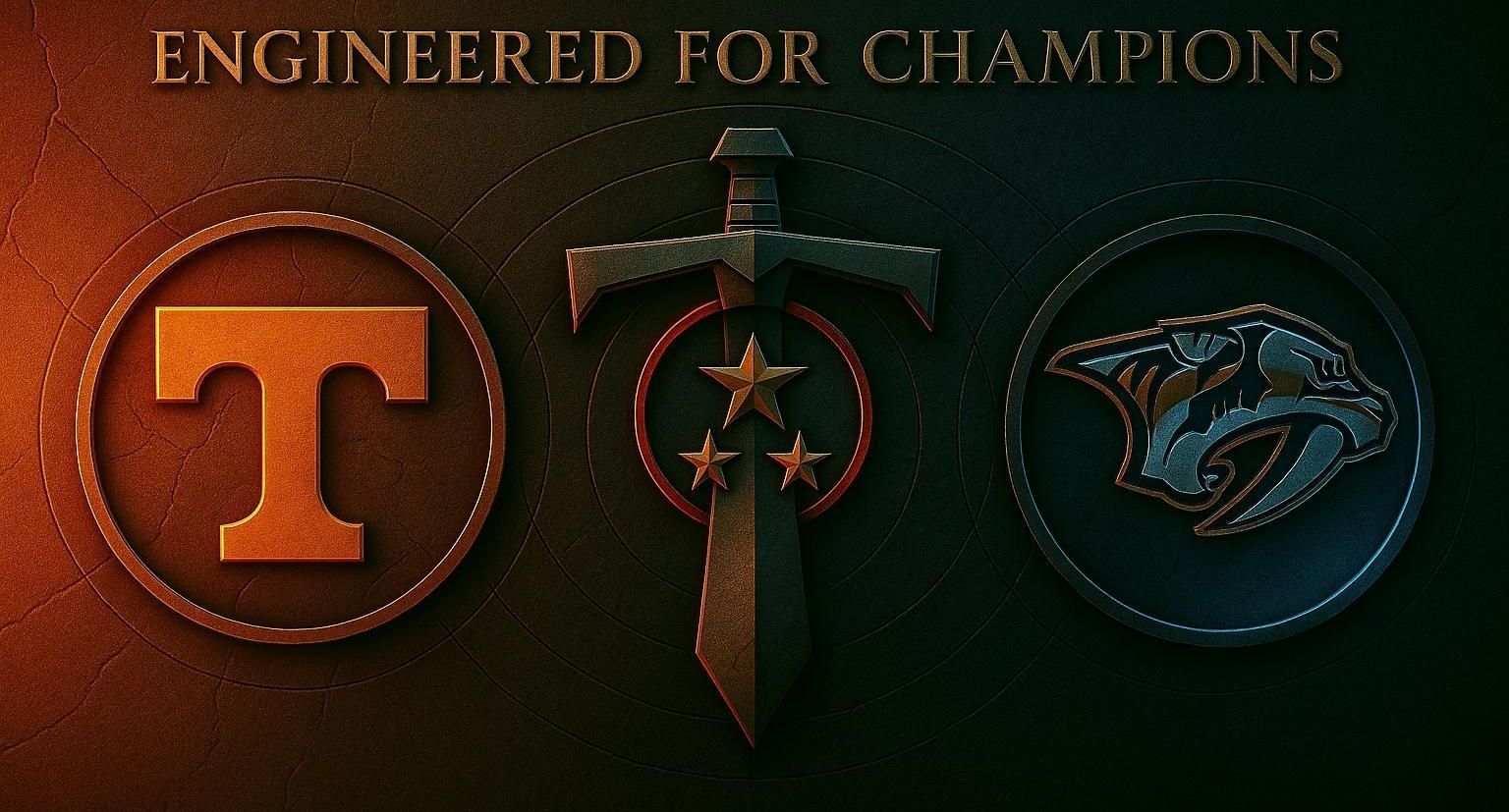A poster that says engineered for champions on it