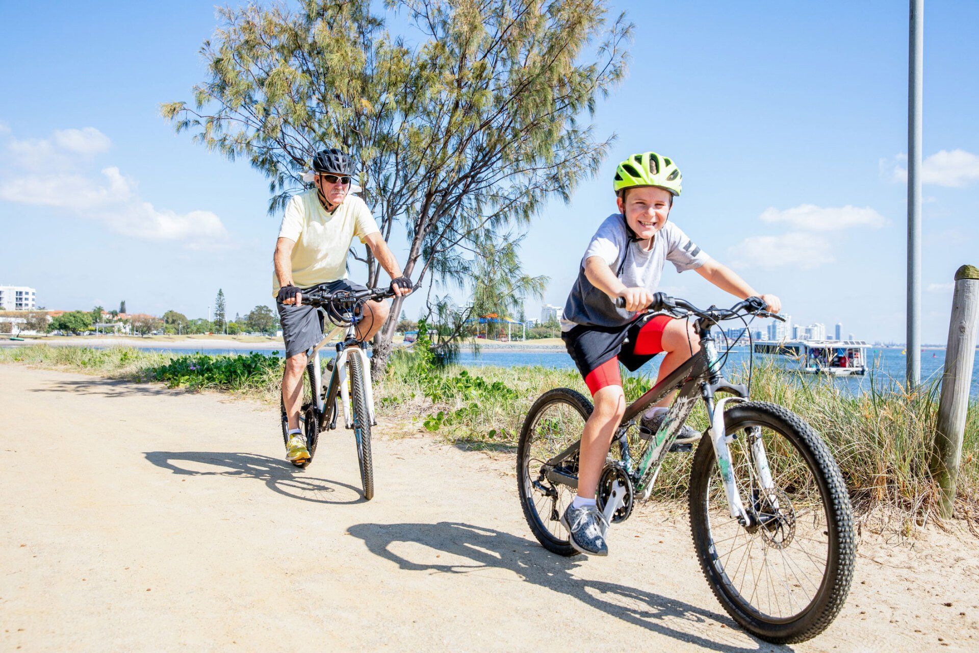 Active Australian Senior Takes His Grandson Out on Their Mountain Bikes — North Geelong, VIC — Marshall’s Cycles