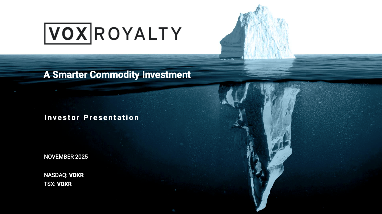 Thumbnail of Vox Royalty's Corporate Presentation