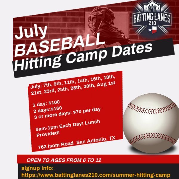 Summer hitting camp flyer
