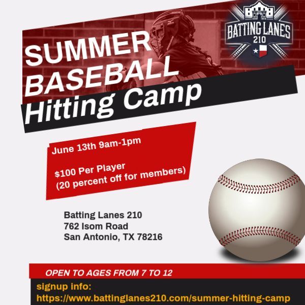 Summer hitting camp flyer