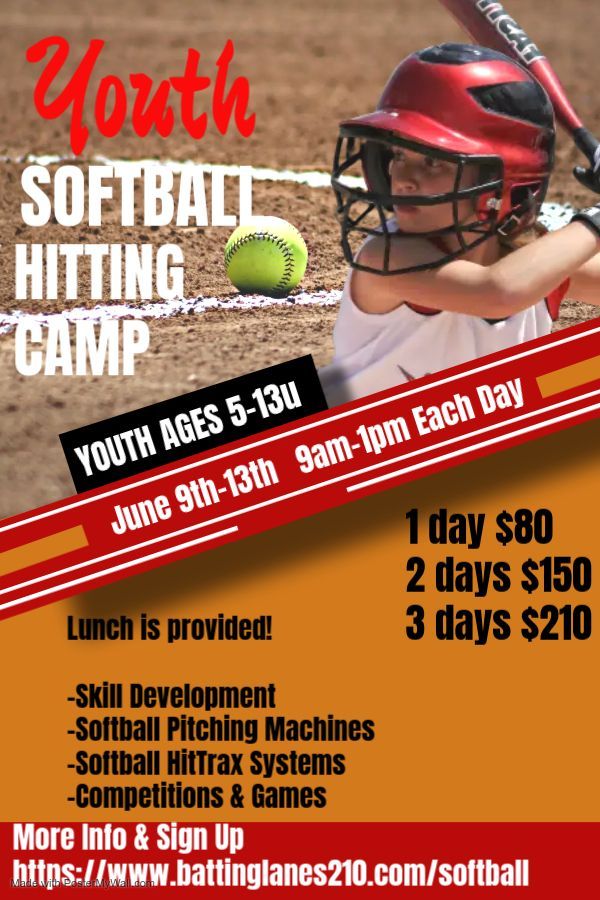 Softball hitting sessions flyer