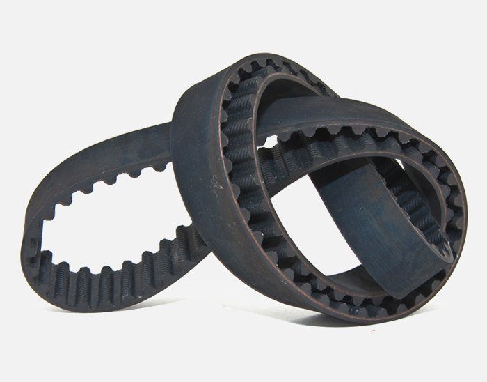 Two black belts are tied together on a white background