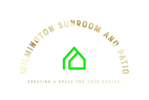 The logo for wilmington sunroom and patio creates a space for your escape