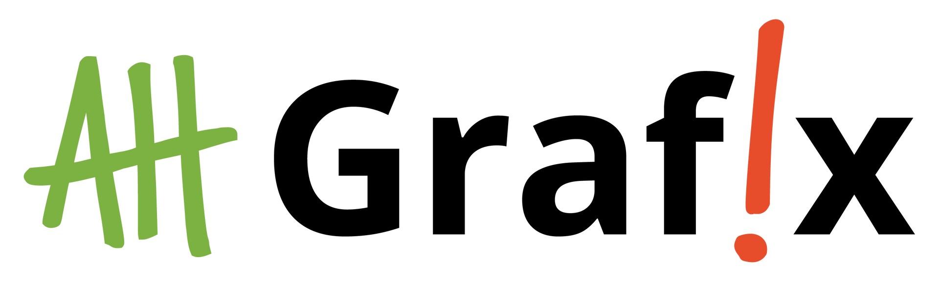 Logo for "AH Grafix" with green "AH" and red exclamation mark.