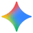 Google Gemini: Colorful, four-pointed star shape with a gradient of yellow, red, blue, and green.