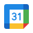 Google Calendar app icon, blue, white, yellow, green, and red; shows the number 