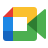 Google Meet logo: a colorful, stylized video camera icon.