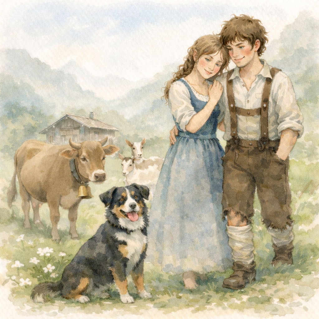 Magdalena married the kind farm boy. Together they bought the Bründlen Alp and lived happily.