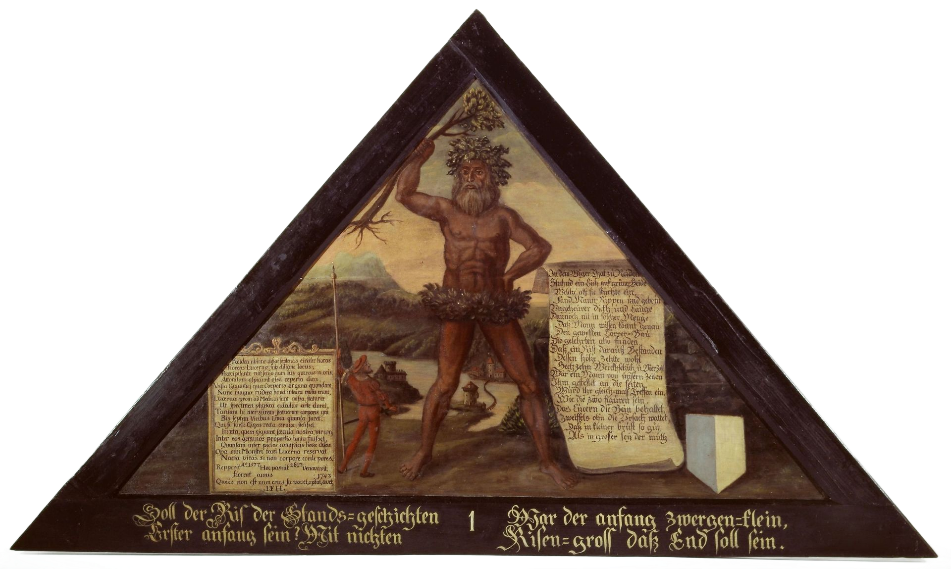The Giant of Reiden, shown on panel no. 1 of the Chapel Bridge | Image: Zentralgut.ch