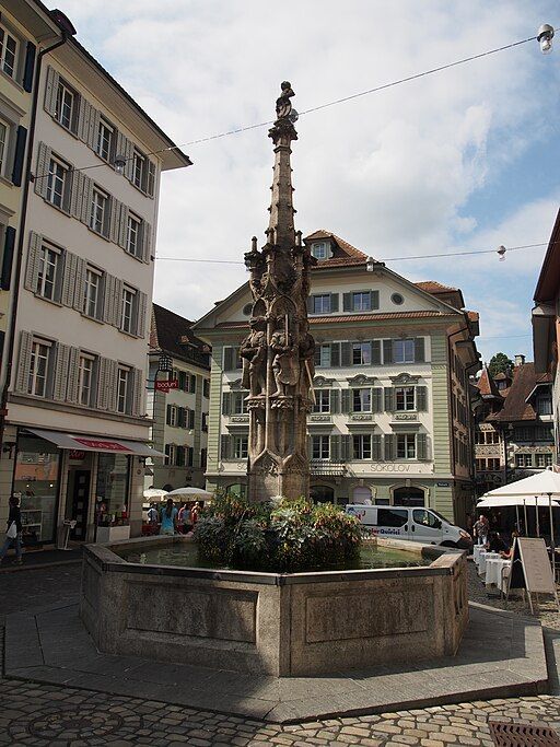 Wine Market Fountain in Lucerne