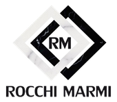 Un logo per un'azienda chiamata rm roche marmi