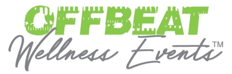 The logo for offbeat wellness events is green and white.